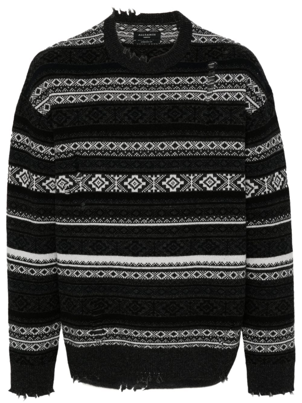 AllSaints Halldor patterned intarsia-knit jumper - Grey von AllSaints