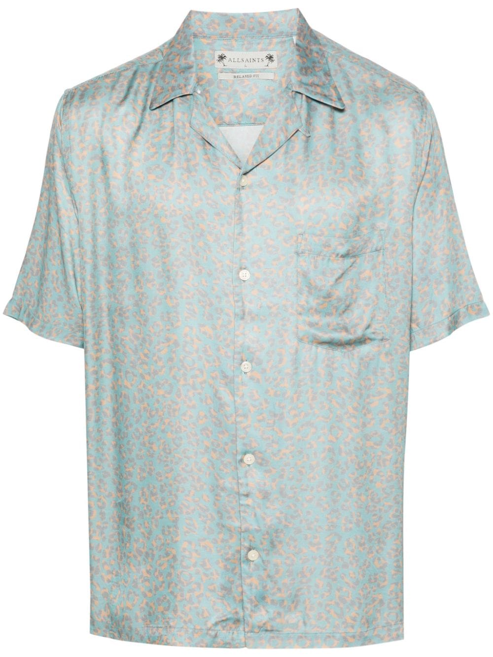 AllSaints Inverse leopard-print shirt - Blue von AllSaints
