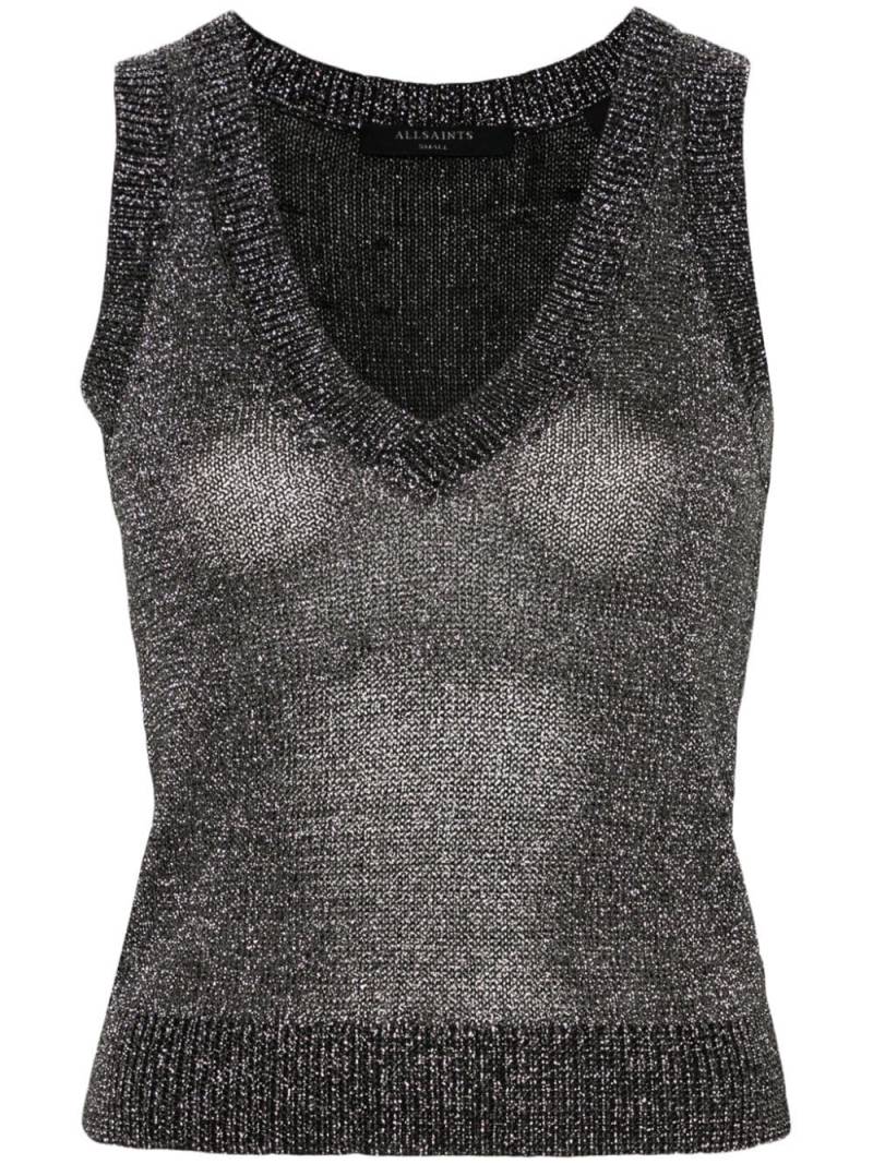 AllSaints Lyra knitted top - Silver von AllSaints