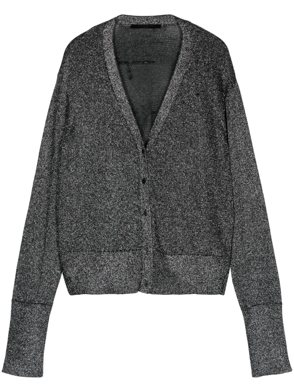 AllSaints Lyra metallic-thread cardigan - Silver von AllSaints