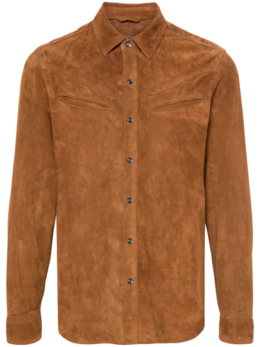 AllSaints Navarro suede shirt - Brown von AllSaints