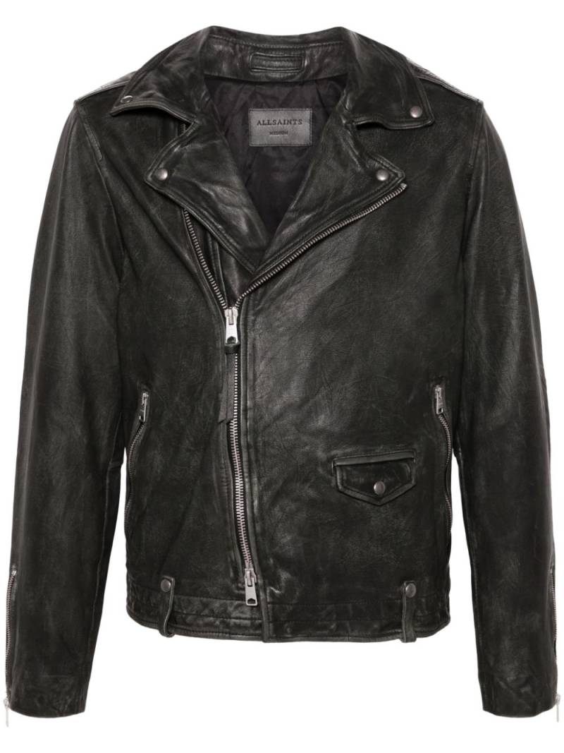 AllSaints Rosser leather biker jacket - Black von AllSaints