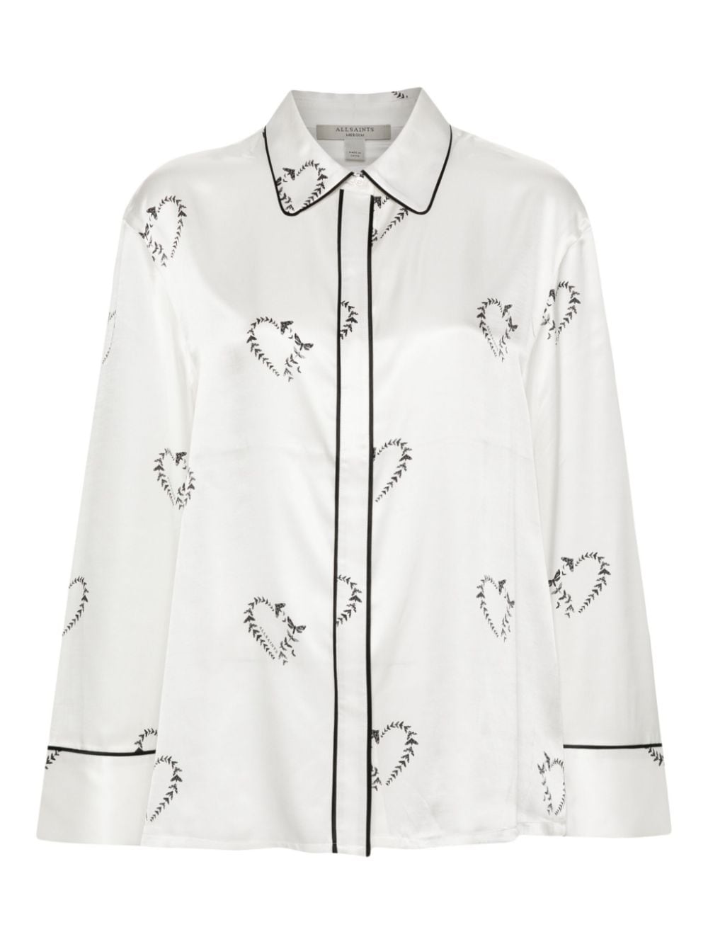 AllSaints Sofi satin pyjama shirt - White von AllSaints