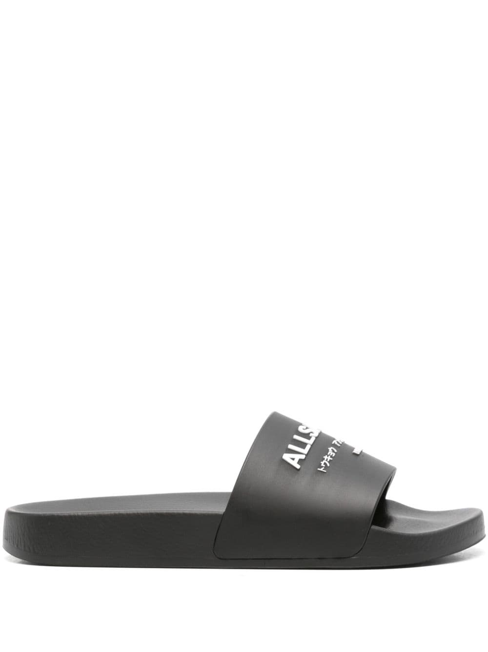 AllSaints Underground logo-embossed slides - Black von AllSaints