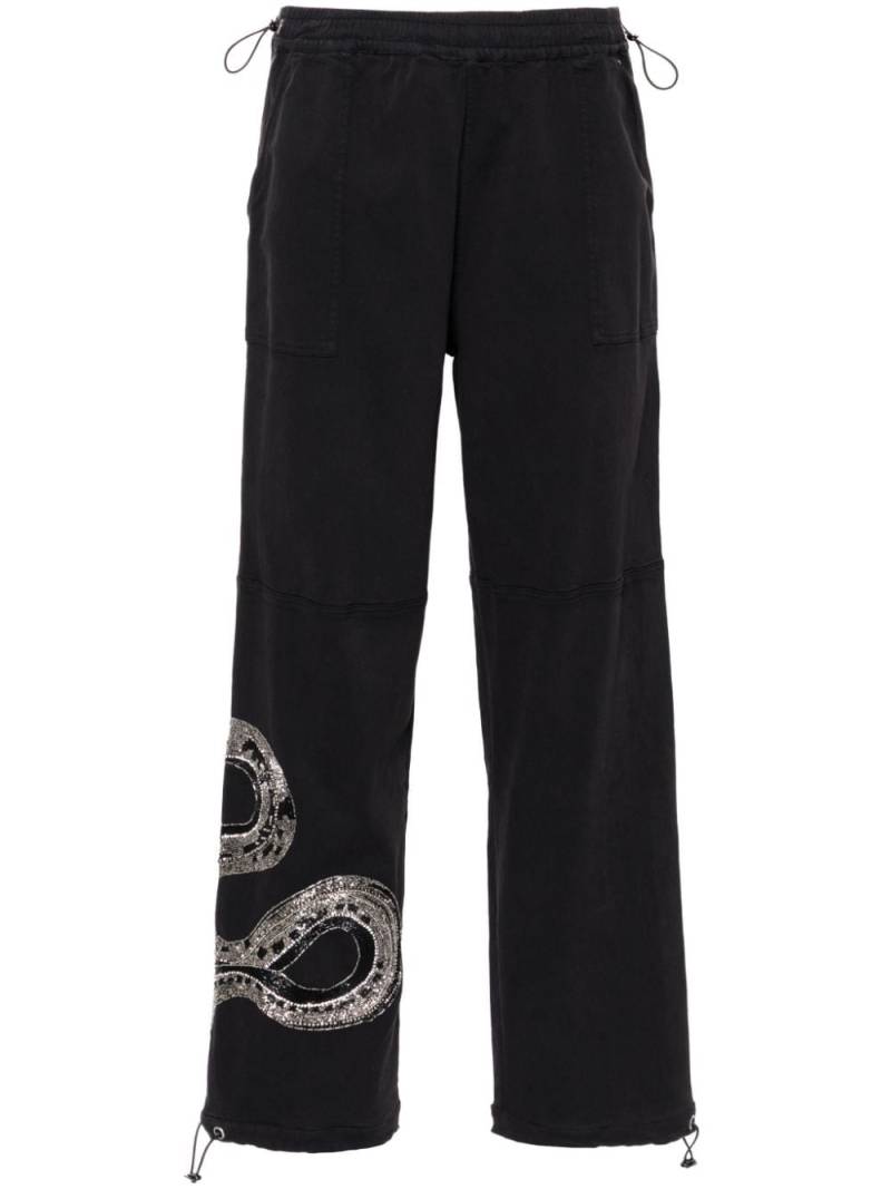 AllSaints Yas bead-detail twill trousers - Black von AllSaints