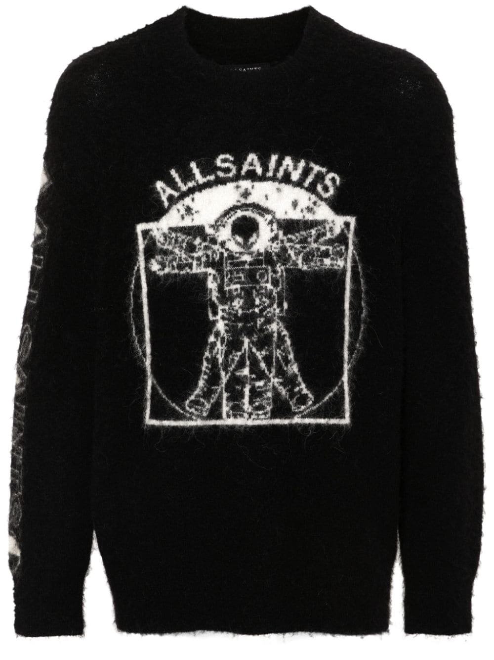 AllSaints intarsia-knit logo jumper - Black von AllSaints