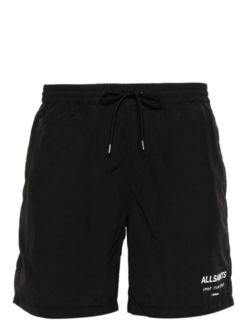 AllSaints logo-print drawstring swim shorts - Black von AllSaints