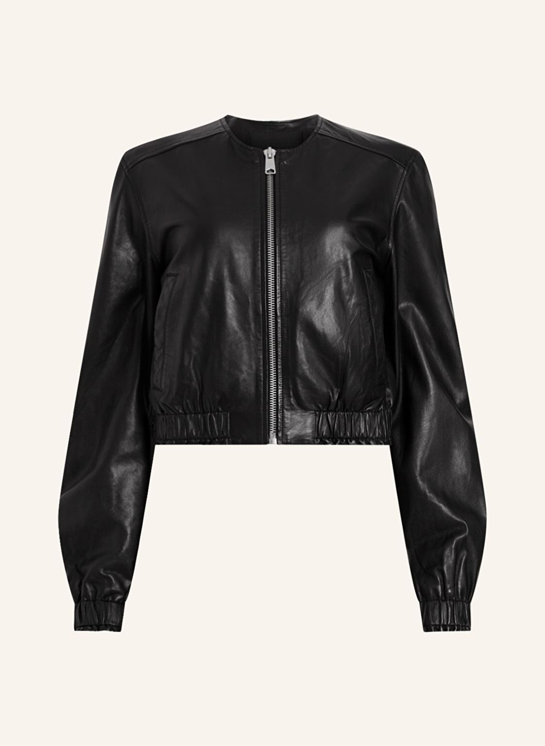 Allsaints Cropped-Lederblouson Everly schwarz von AllSaints