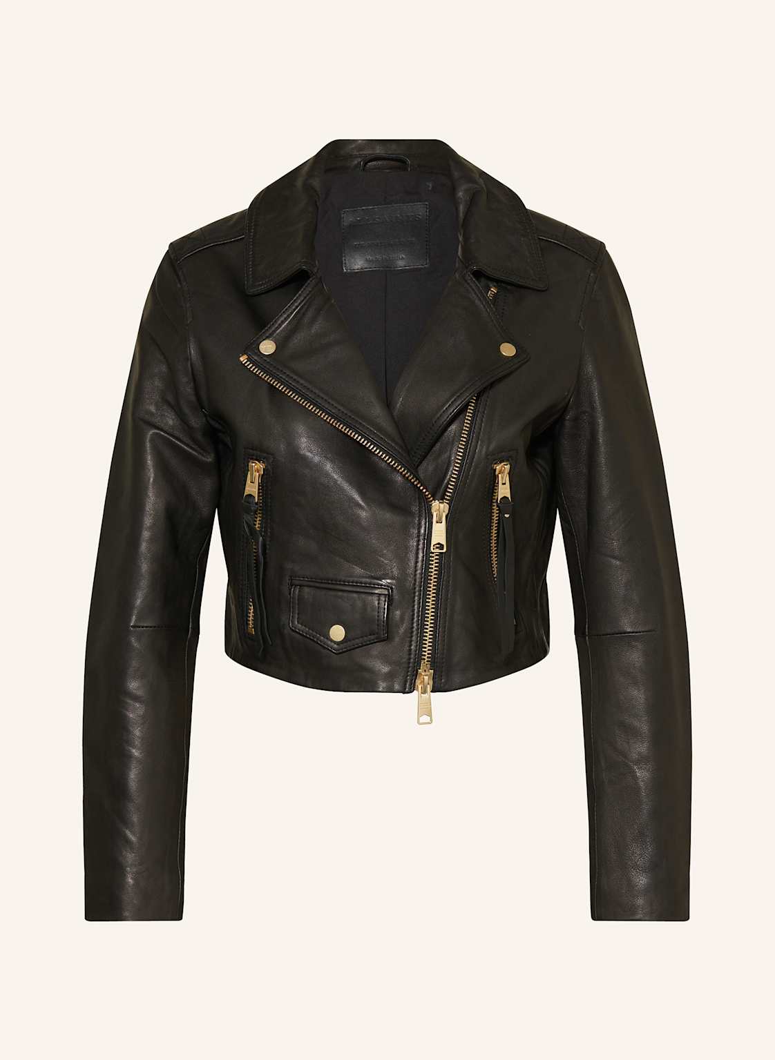 Allsaints Cropped-Lederjacke Elora schwarz Allsaints Cropped-Lederjacke Elora schwarz von AllSaints