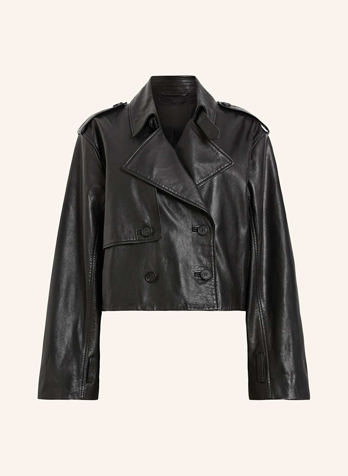 Allsaints Cropped-Trenchcoat Hendry Aus Leder schwarz von AllSaints