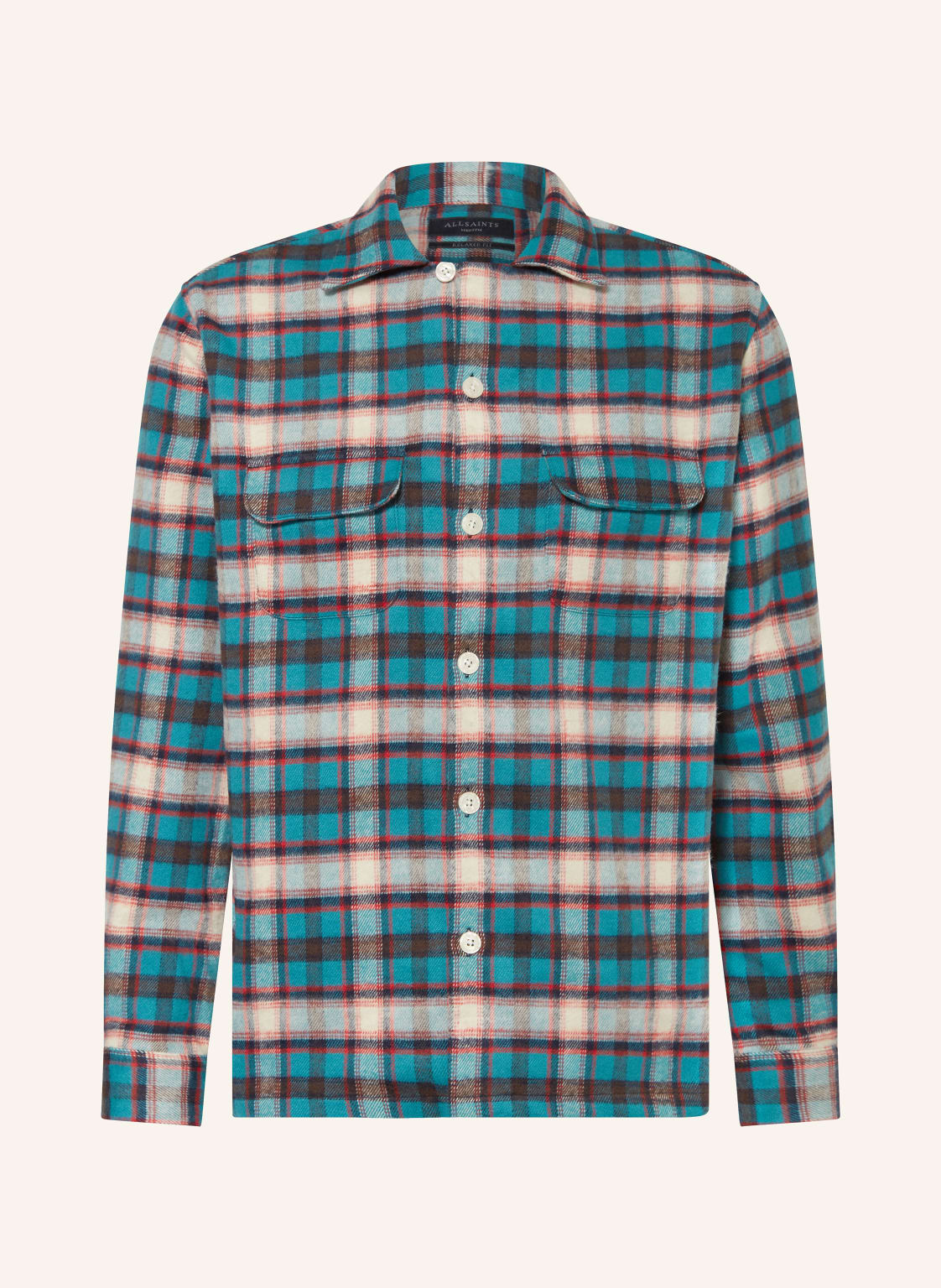 Allsaints Flanellhemd Crayo Relaxed Fit blau von AllSaints