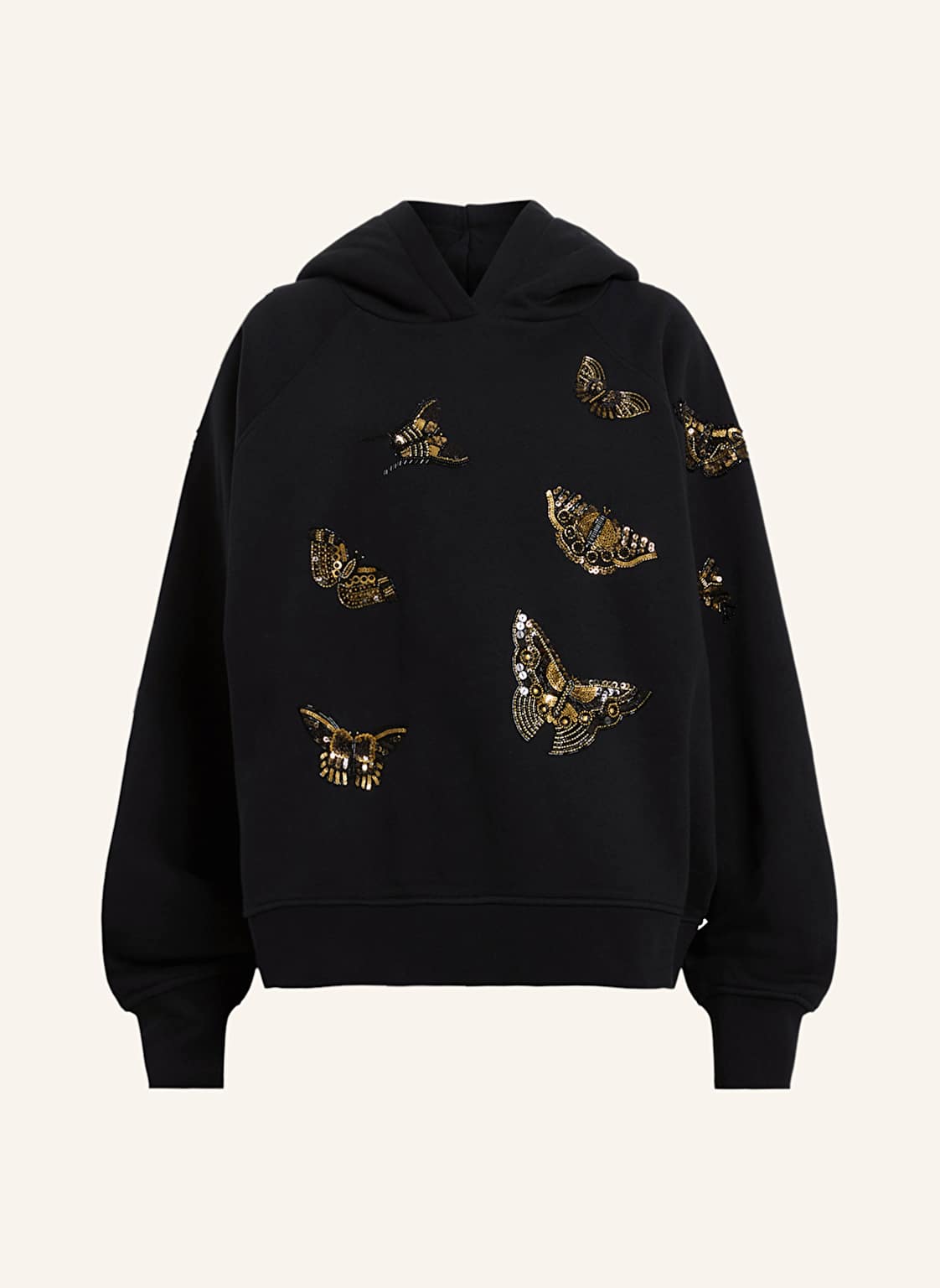 Allsaints Hoodie Talon Mit Pailletten Und Schmucksteinen schwarz von AllSaints