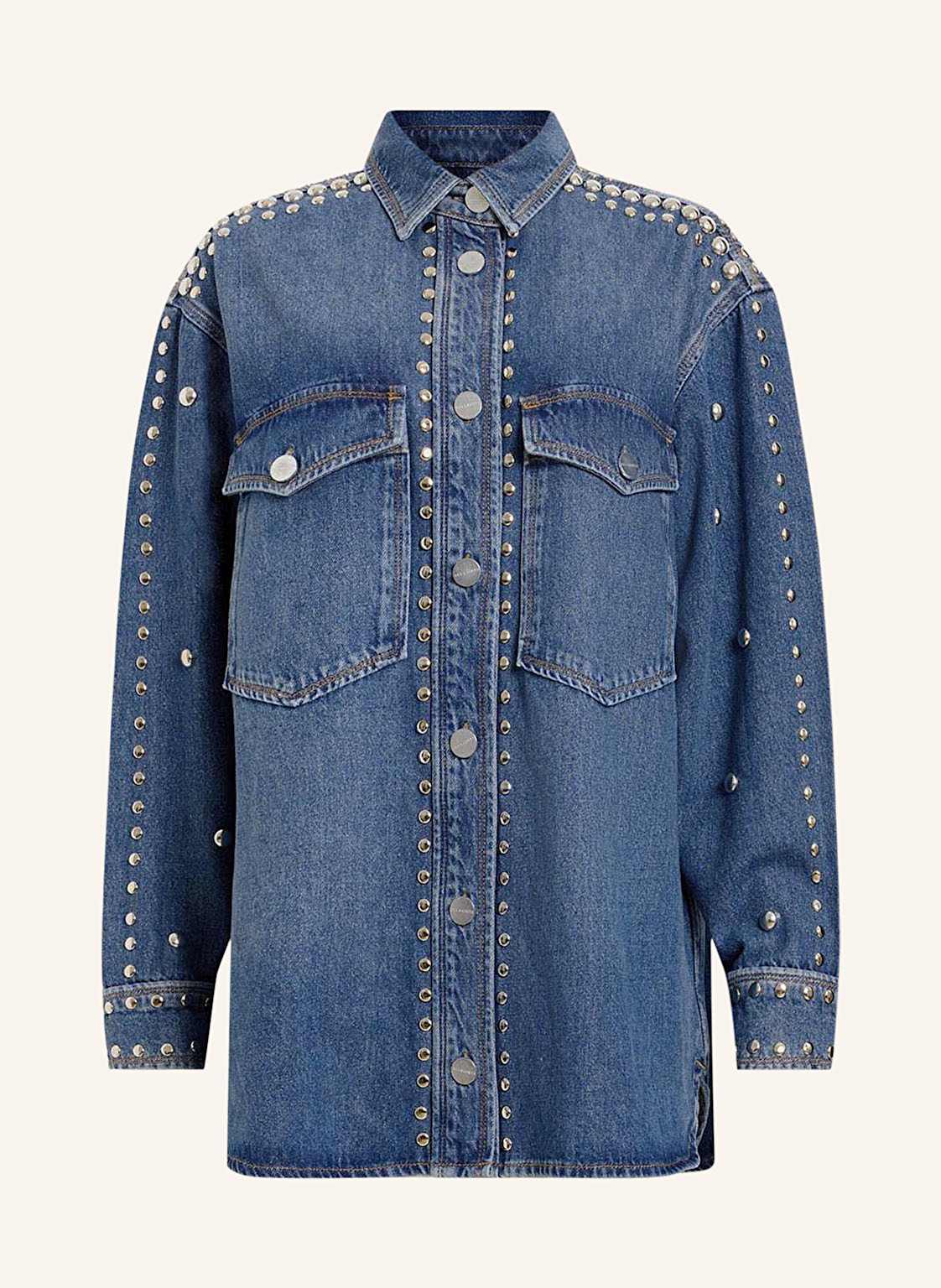 Allsaints Jeans-Overshirt Alba Mit Nieten blau von AllSaints