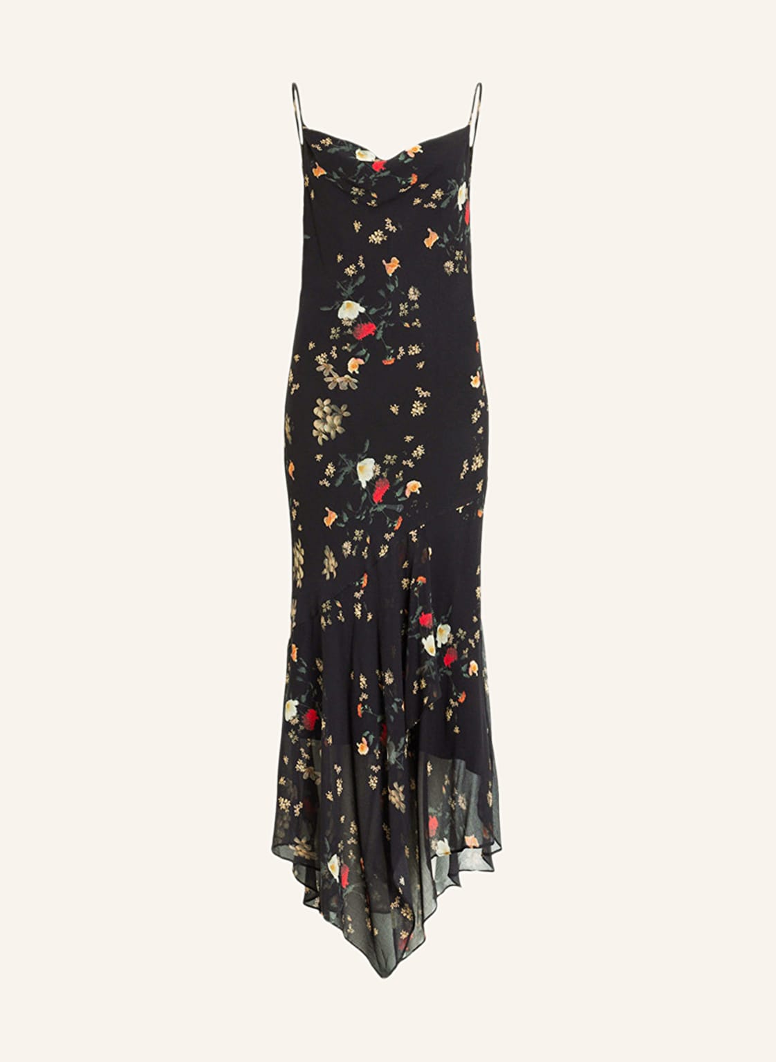 Allsaints Kleid Charlotte Kora Mit Volants schwarz von AllSaints