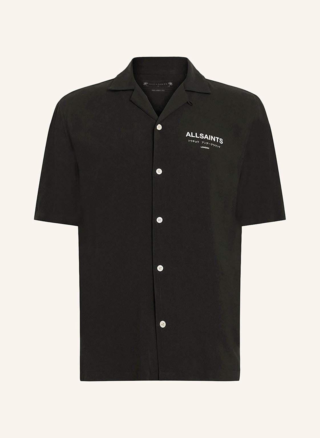 Allsaints Kurzarm-Hemd Relaxed Fit schwarz von AllSaints