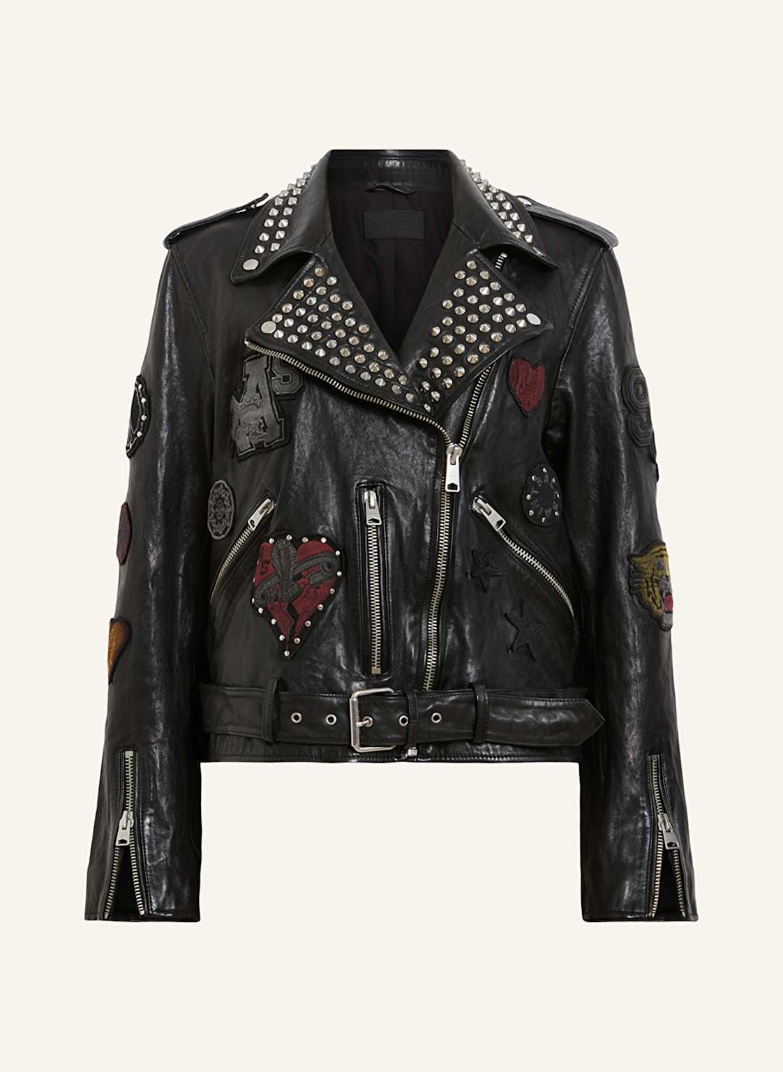 Allsaints Lederjacke Biker Mit Nieten schwarz Allsaints Lederjacke Biker Mit Nieten schwarz von AllSaints