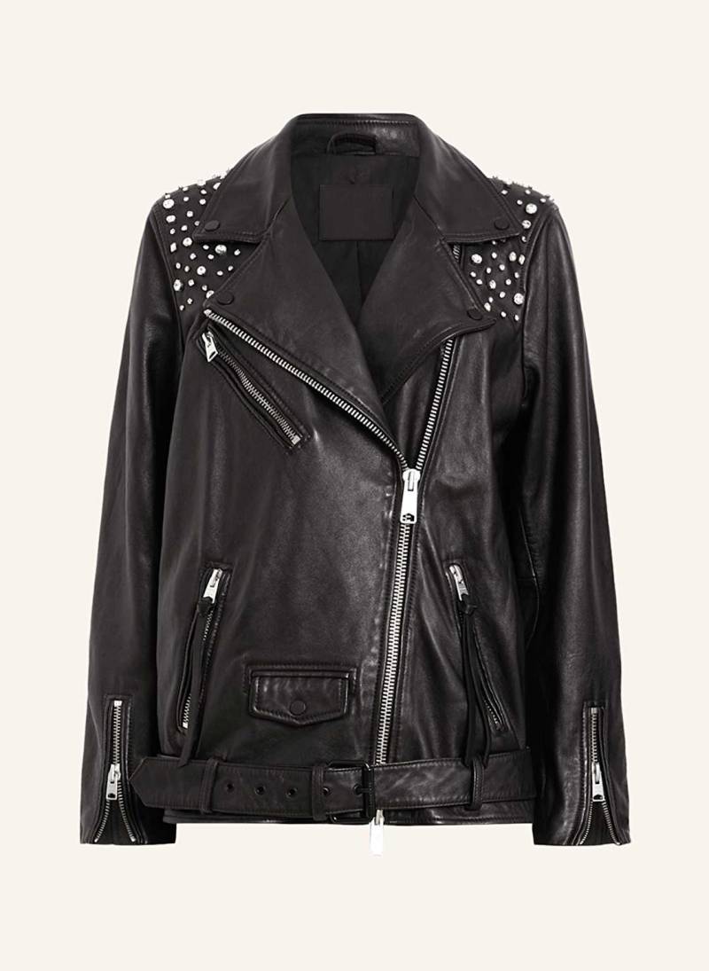 Allsaints Lederjacke Billie Mit Schmucksteinen schwarz von AllSaints