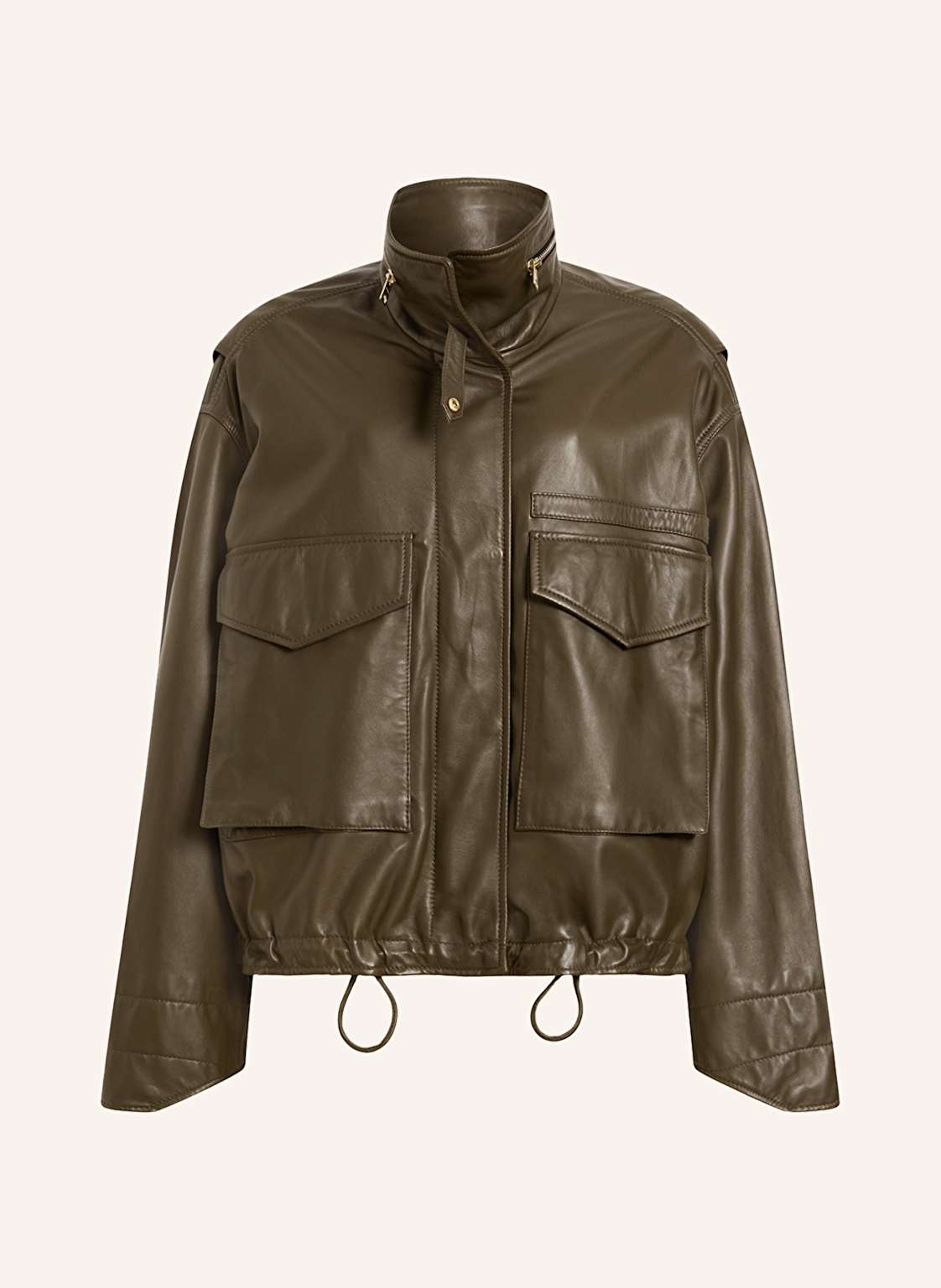 Allsaints Lederjacke Clay gruen von AllSaints