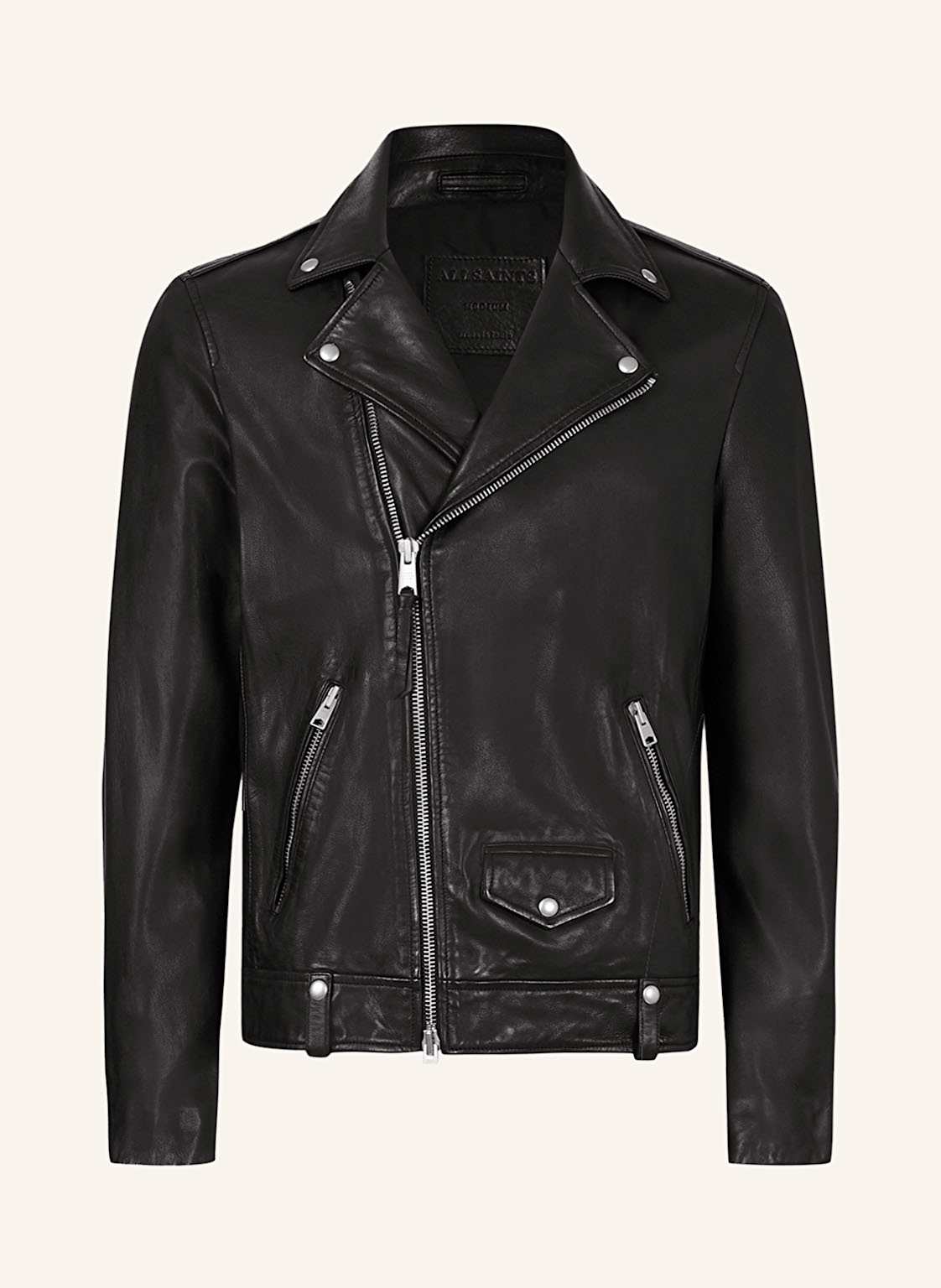 Allsaints Lederjacke Milo Biker schwarz Allsaints Lederjacke Milo Biker schwarz von AllSaints
