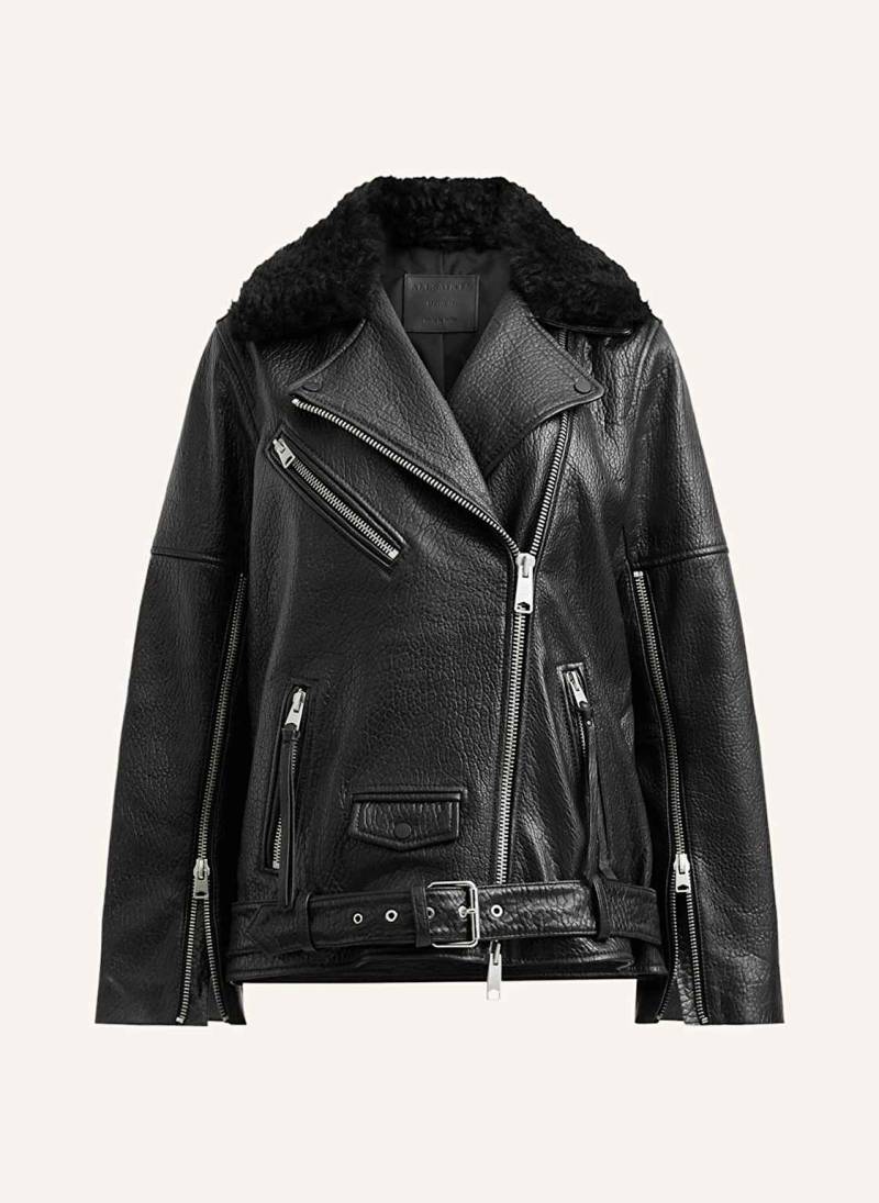 Allsaints Lederjacke Vendra Mit Abnehmbarem Kragen schwarz von AllSaints