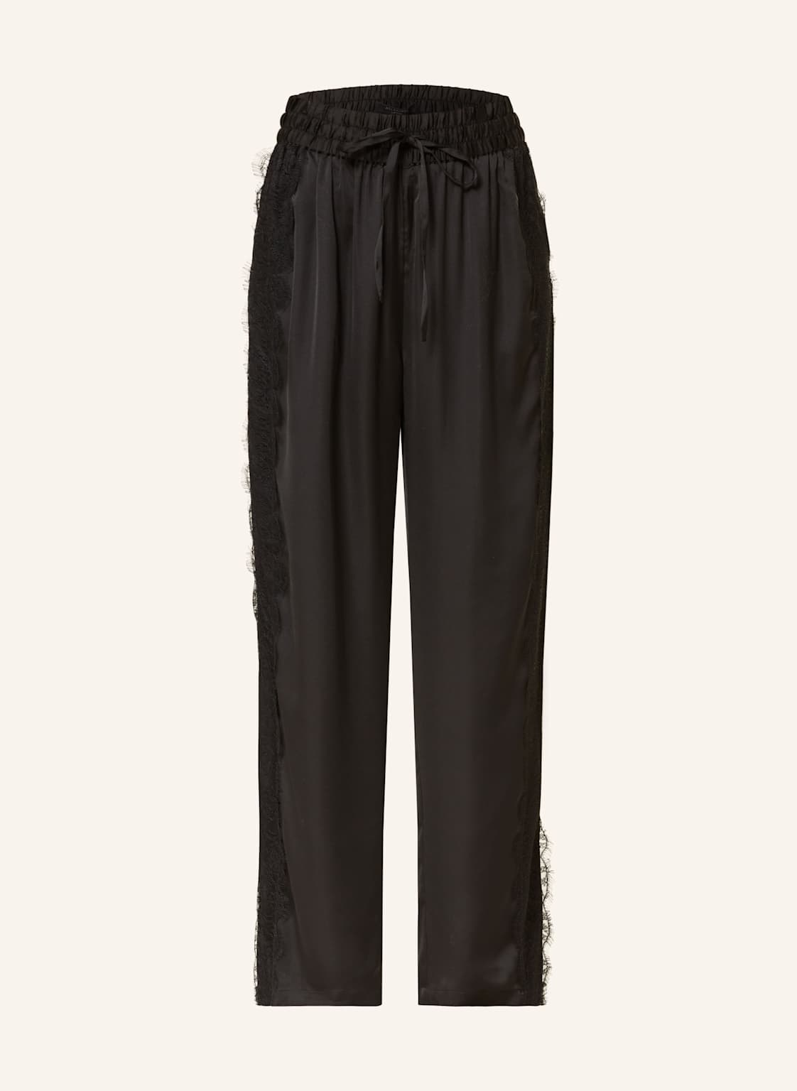 Allsaints Marlenehose Tyler Aus Satin Mit Spitze schwarz von AllSaints