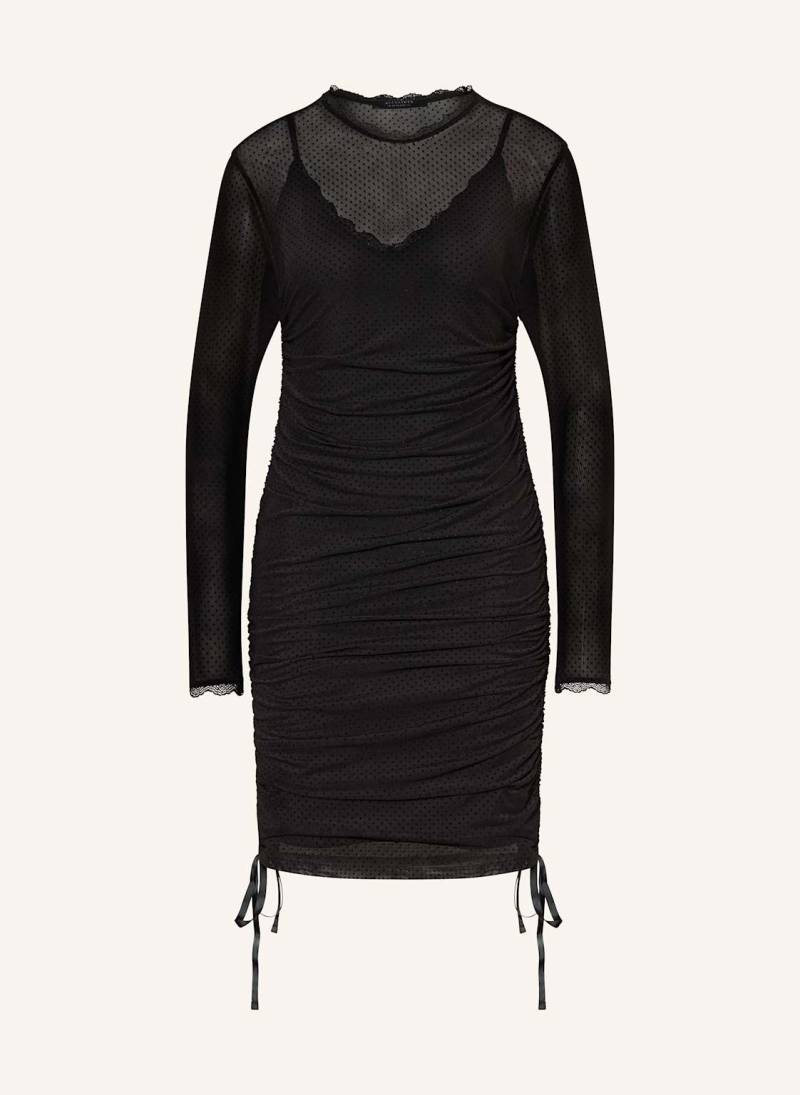 Allsaints Mesh-Kleid Adara schwarz von AllSaints