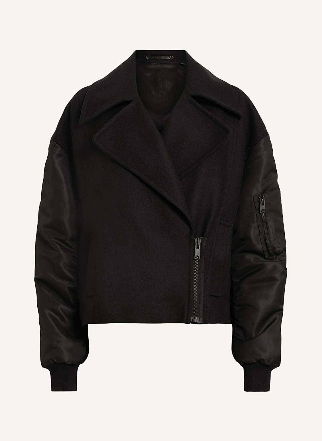 Allsaints Oversized-Jacke Orla Im Materialmix schwarz von AllSaints