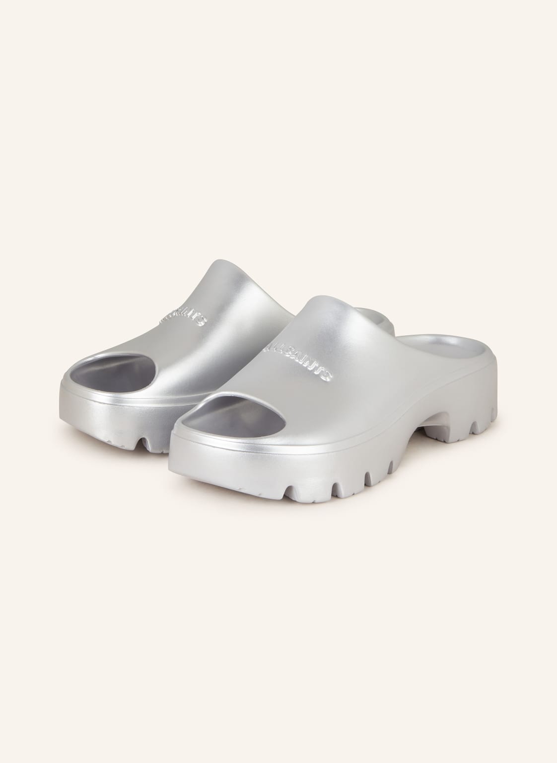 Allsaints Plateau-Pantoletten Eclipse silber von AllSaints