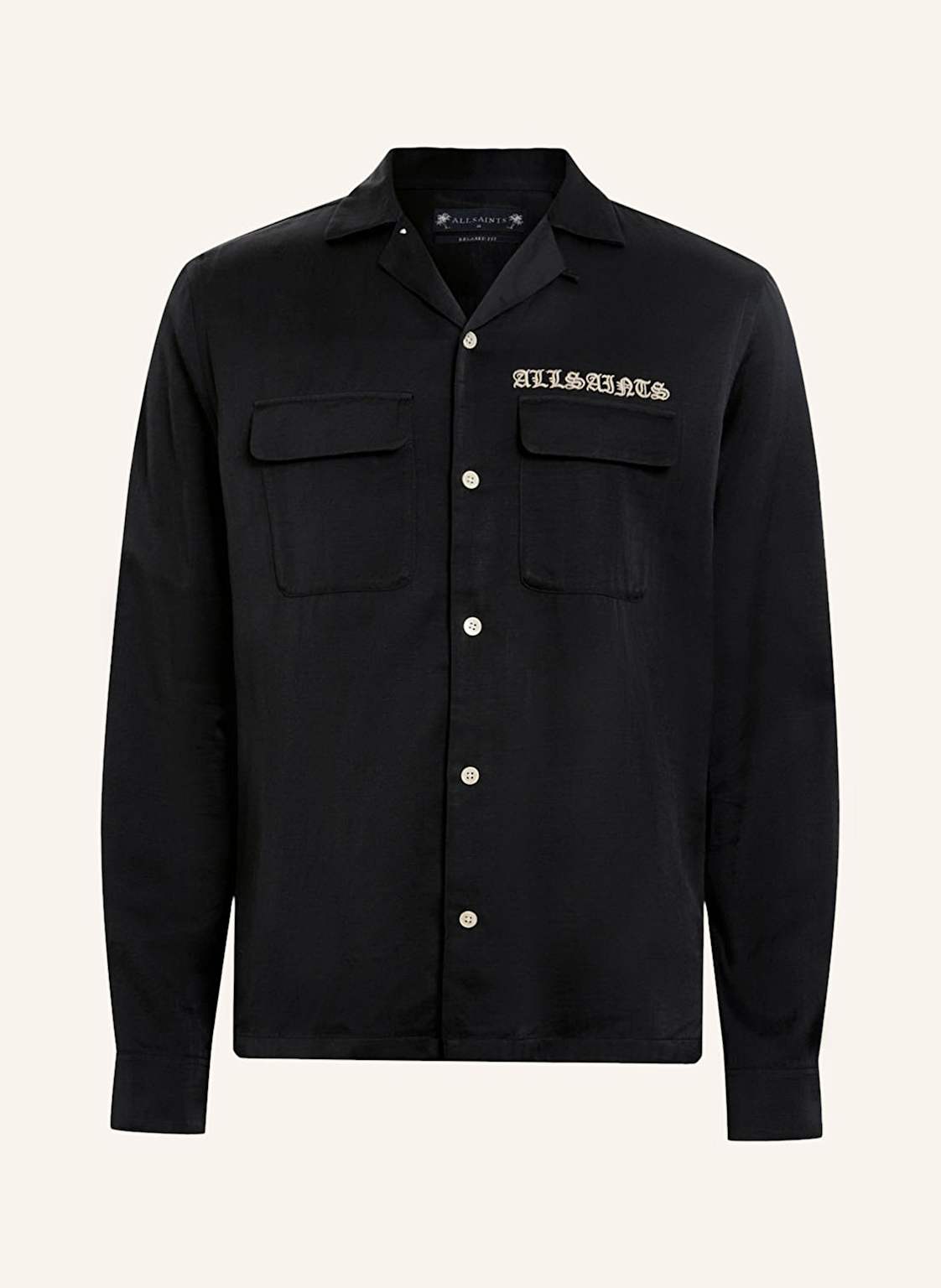 Allsaints Satin-Overshirt Troya schwarz von AllSaints