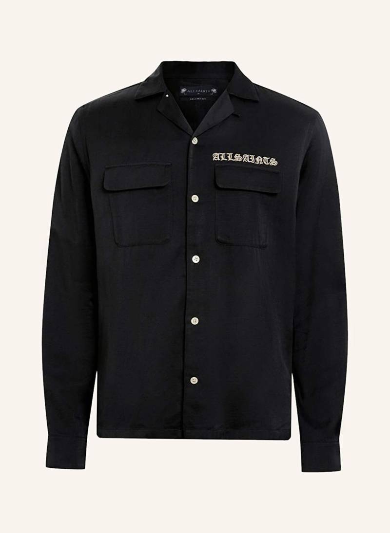 Allsaints Satin-Overshirt Troya schwarz von AllSaints