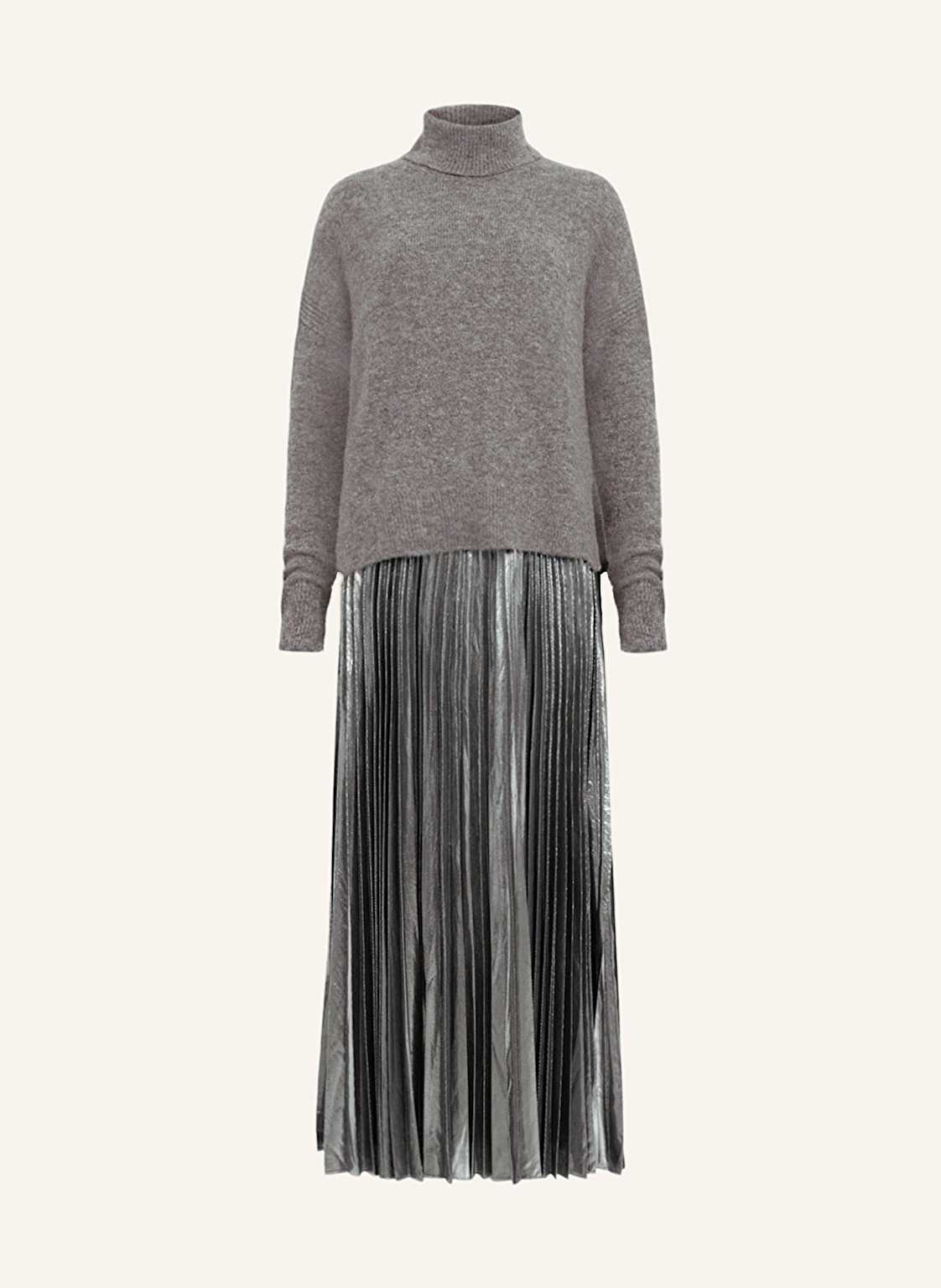 Allsaints Set Spark: Kleid Mit Plissees Und Rollkragenpullover silber von AllSaints