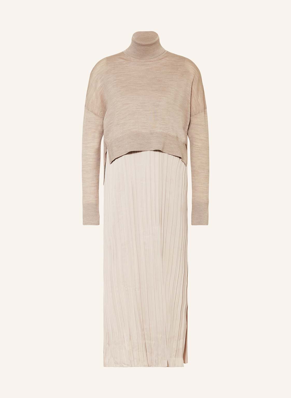 Allsaints Set Vittoria: Plisseekleid Und Rollkragenpullover beige von AllSaints