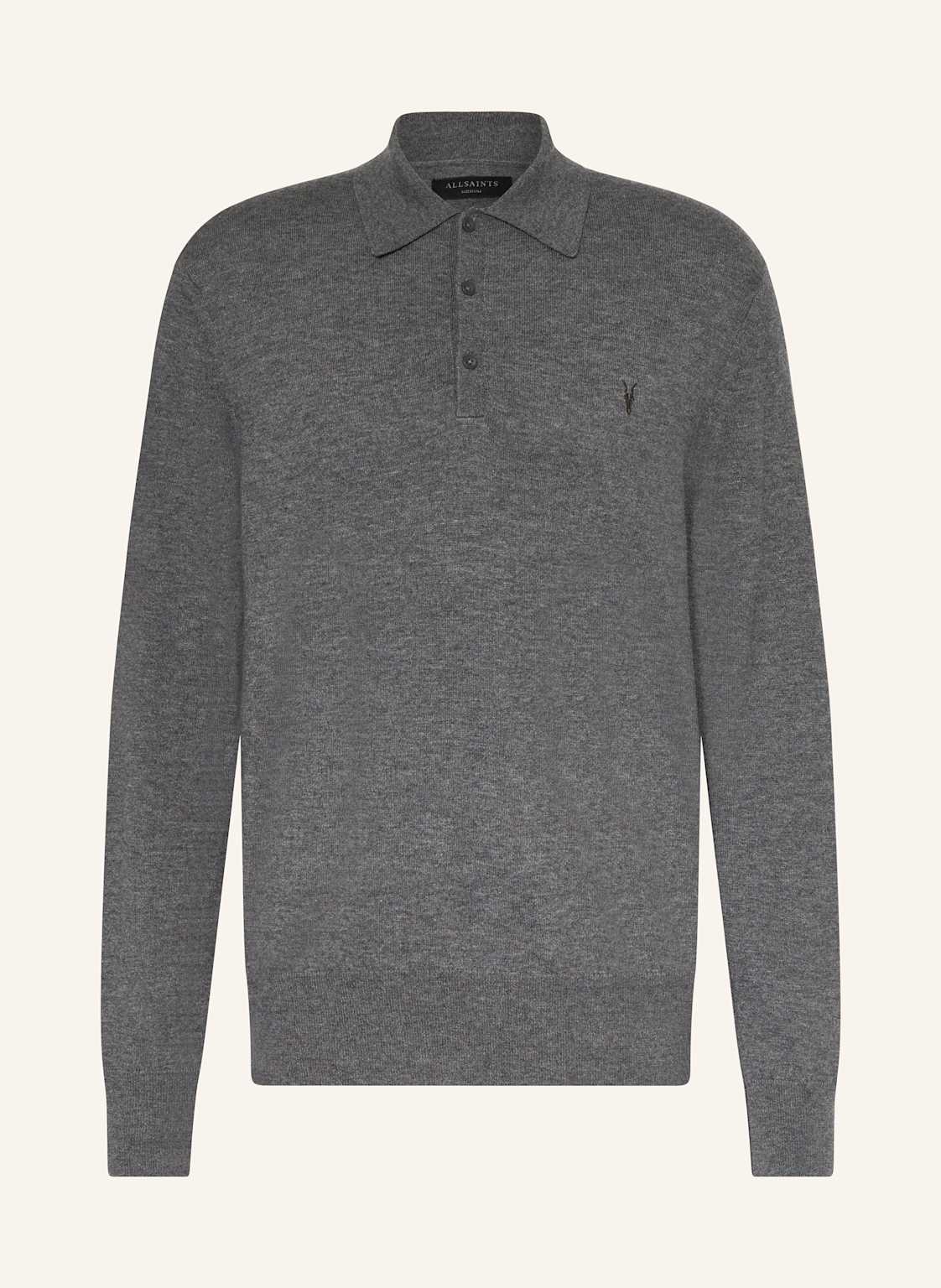 Allsaints Strick-Poloshirt Kilburn grau von AllSaints