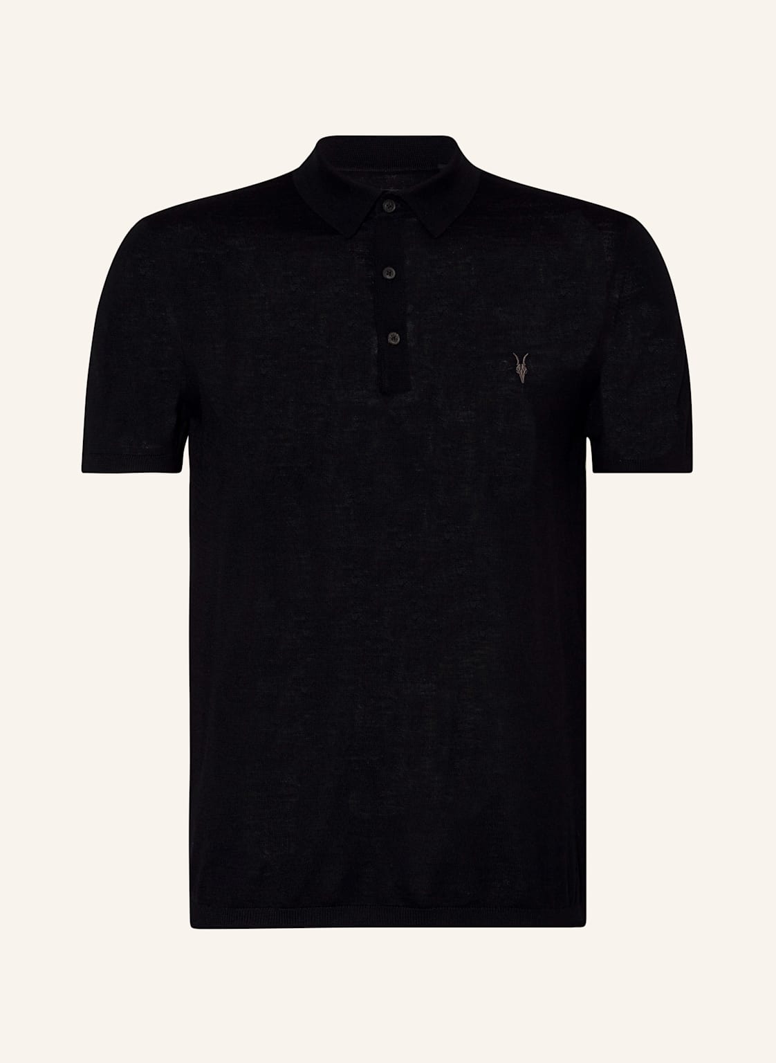 Allsaints Strick-Poloshirt Mode Merino Aus Merinowolle schwarz von AllSaints