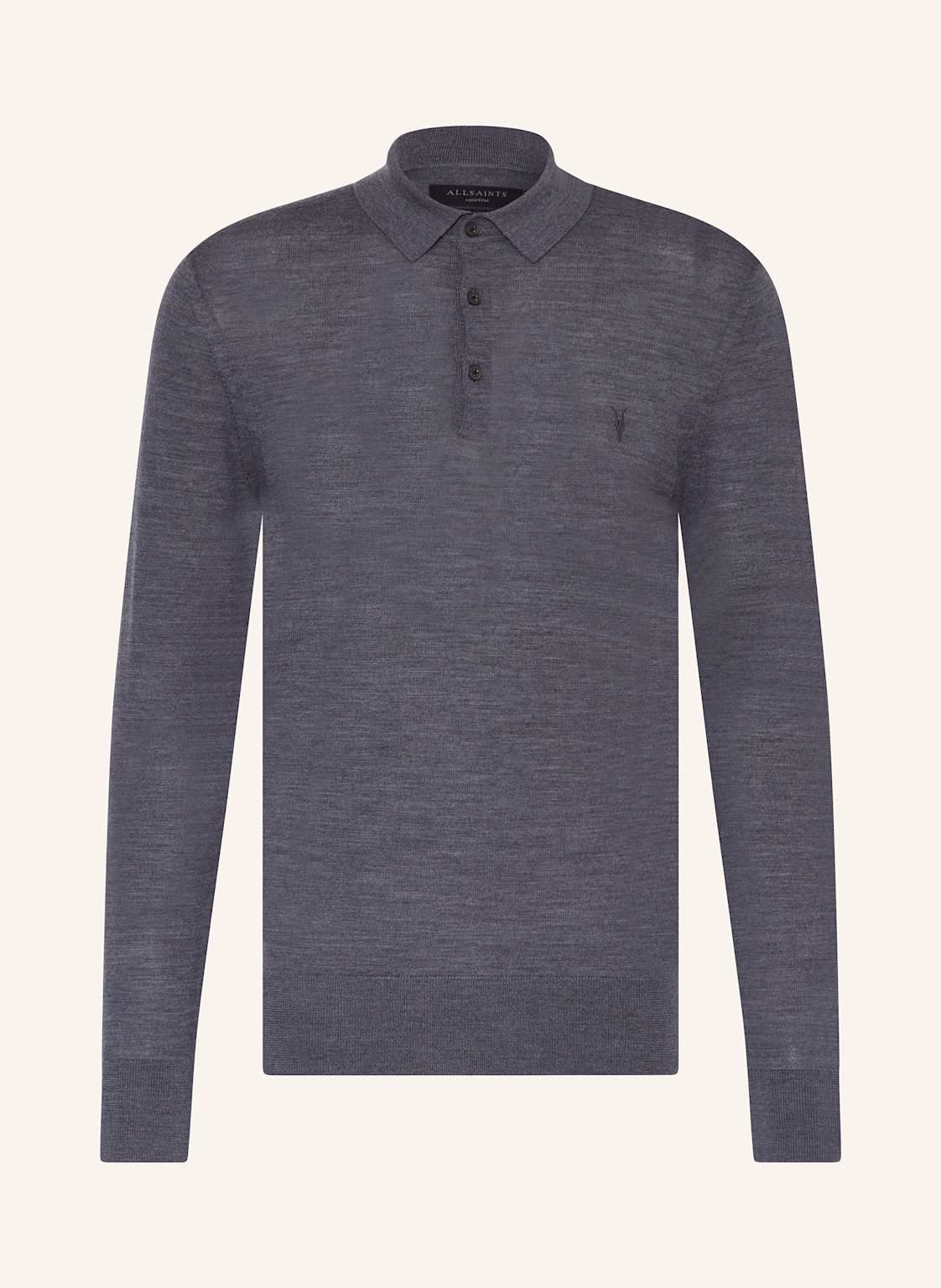 Allsaints Strick-Poloshirt blau von AllSaints