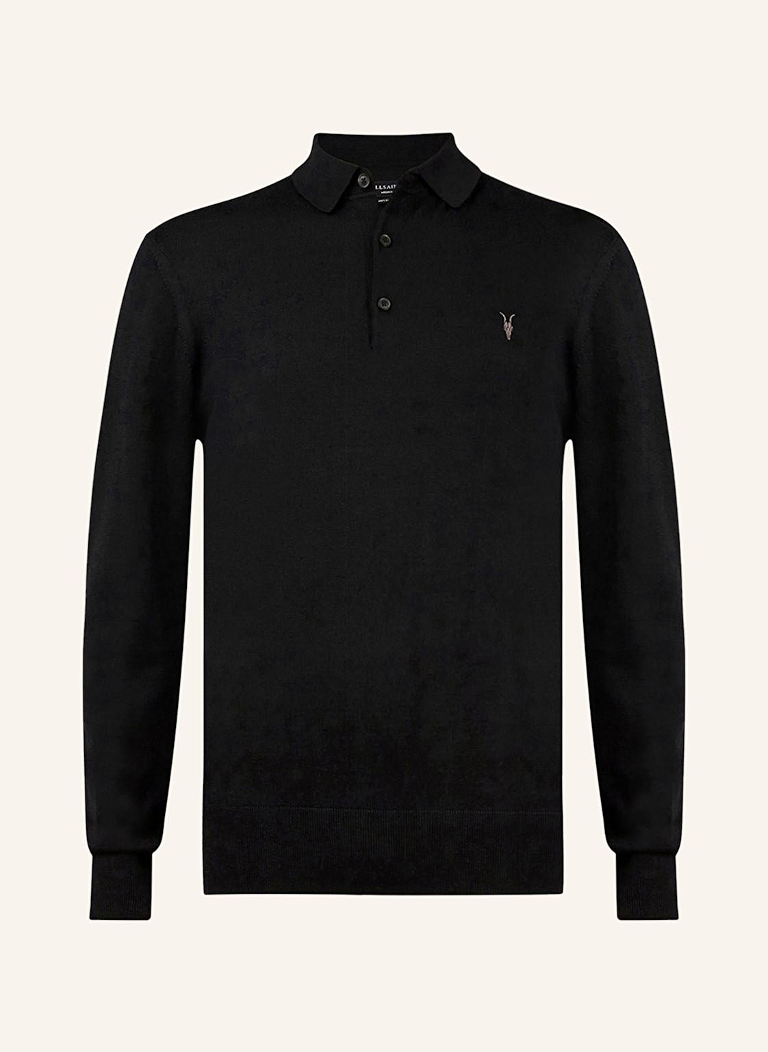 Allsaints Strick-Poloshirt schwarz von AllSaints