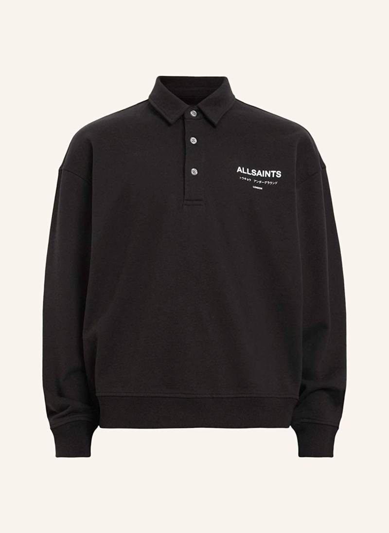 Allsaints Sweat-Poloshirt Underground schwarz von AllSaints