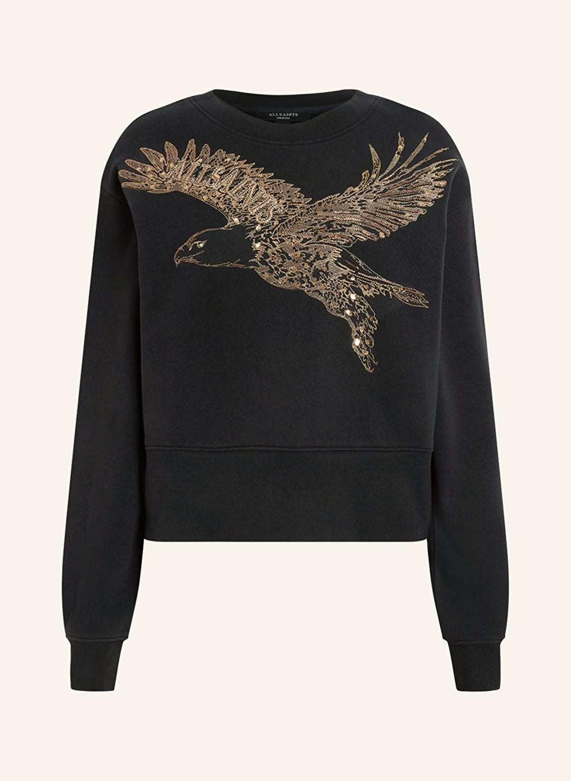 Allsaints Sweatshirt Flite Separo Mit Schmuckperlen Und Stickereien schwarz von AllSaints