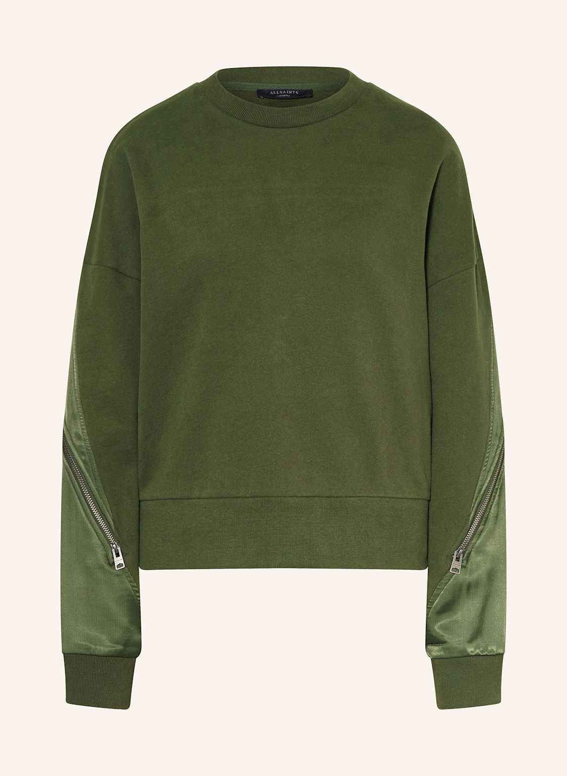 Allsaints Sweatshirt Peggy Im Materialmix gruen von AllSaints