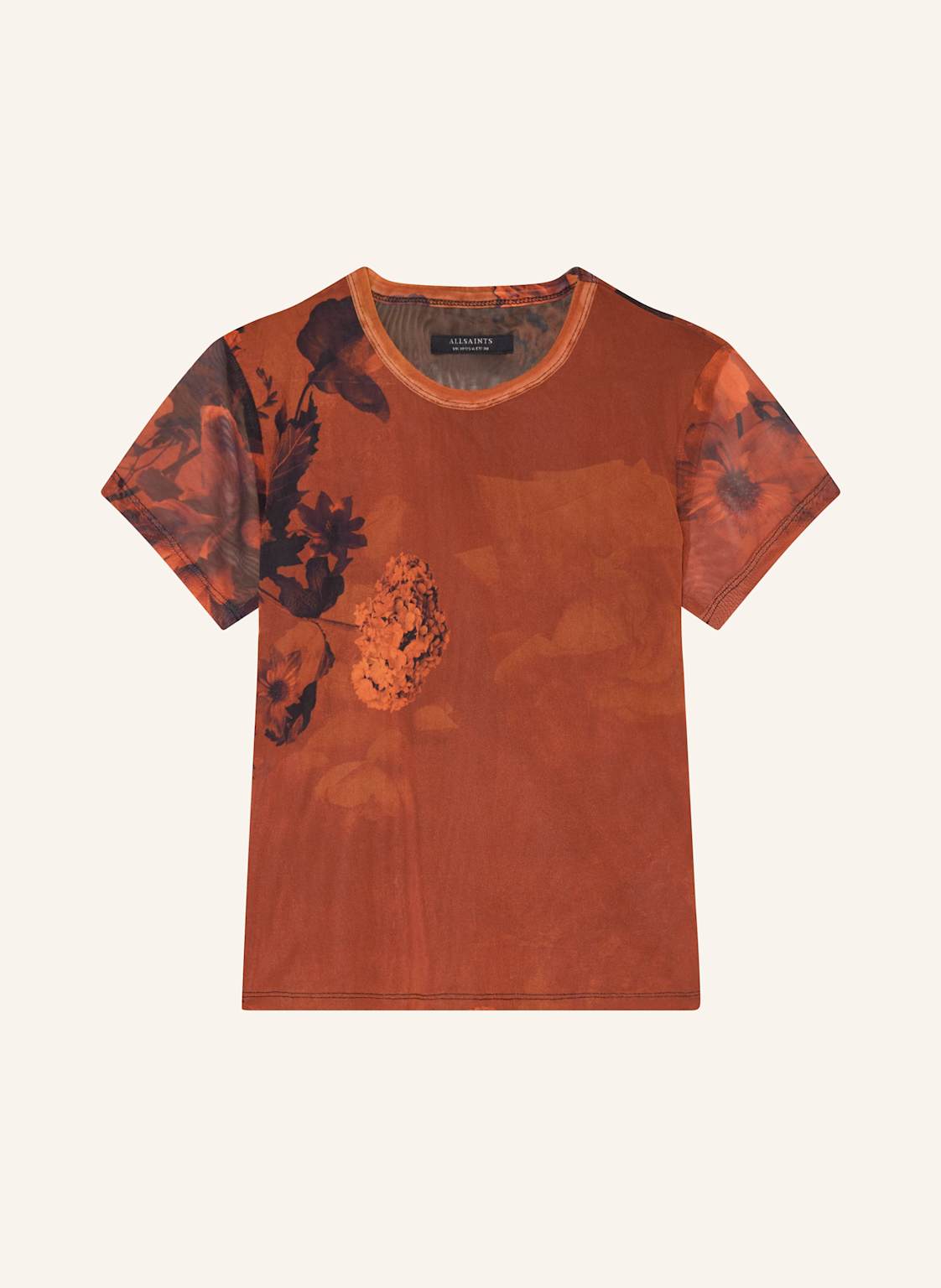 Allsaints T-Shirt Ellie Aus Mesh orange von AllSaints