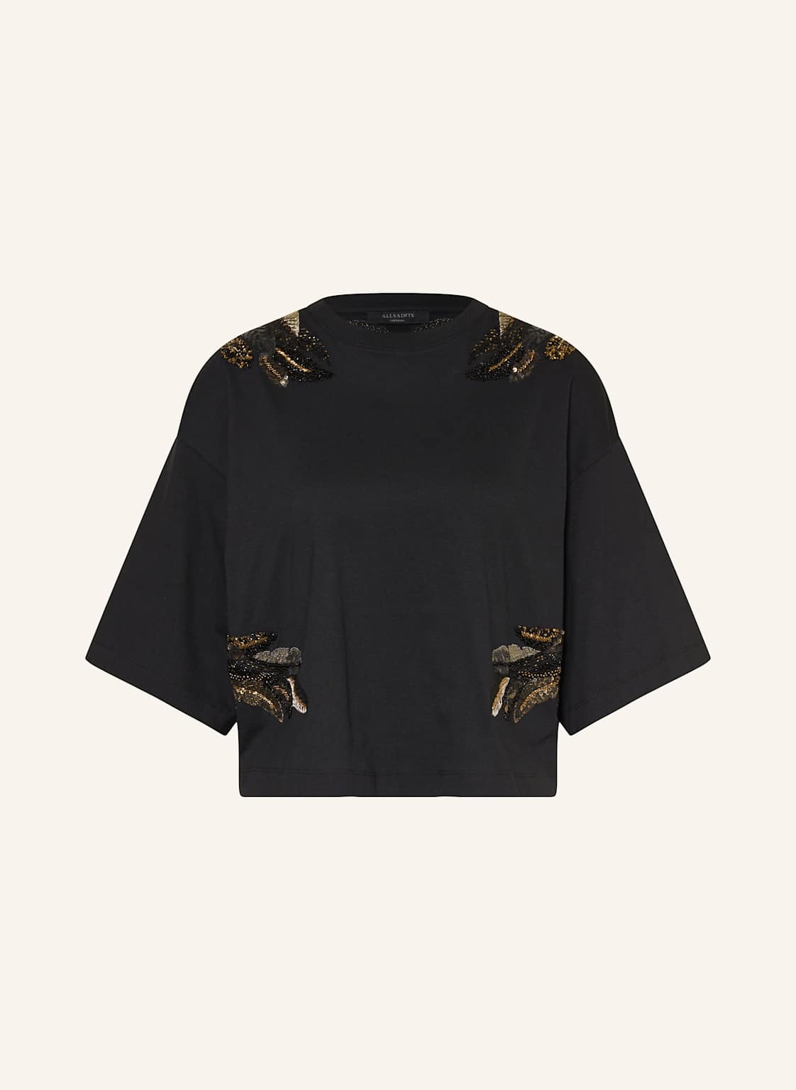 Allsaints T-Shirt Mel Mit Schmucksteinen schwarz von AllSaints