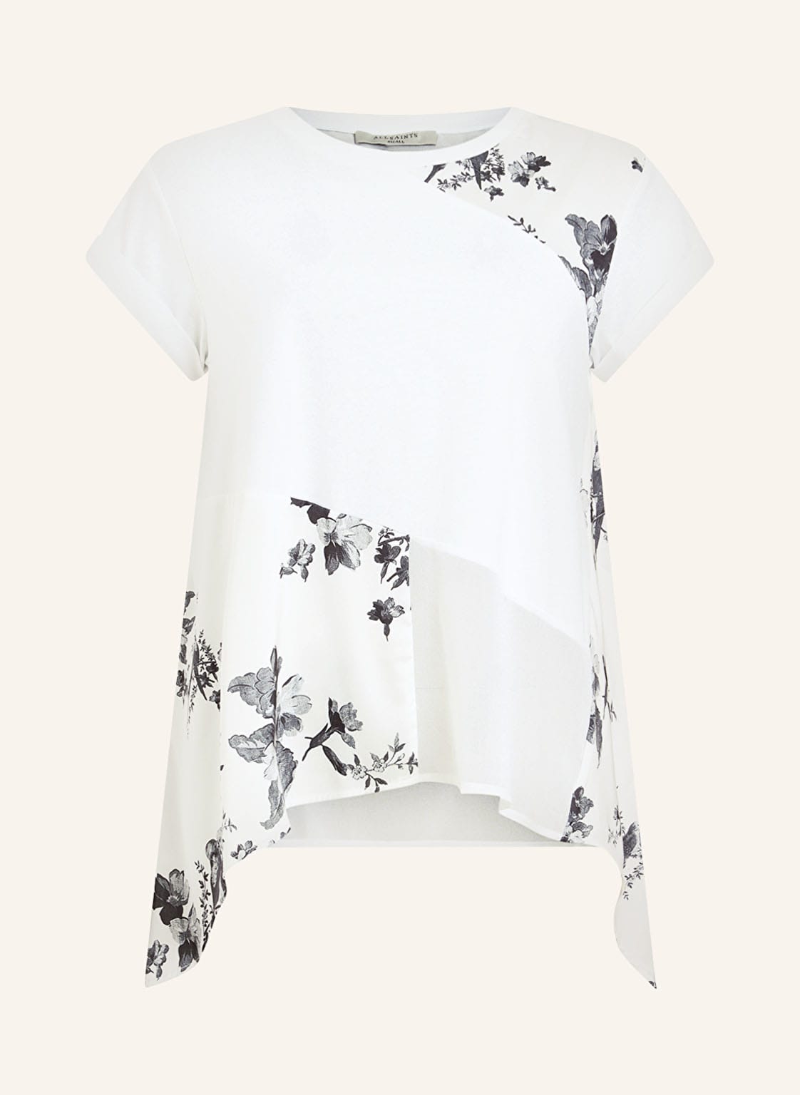 Allsaints T-Shirt Zala Iona Im Materialmix weiss von AllSaints