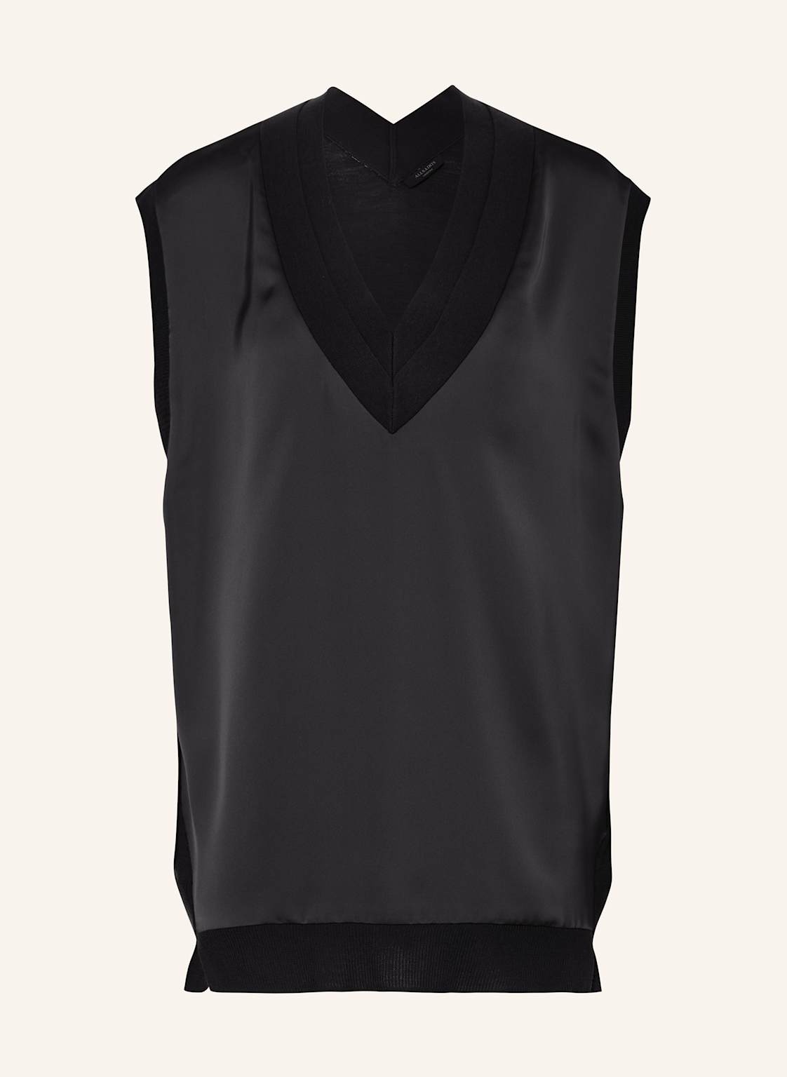 Allsaints Top Bern Im Materialmix schwarz von AllSaints