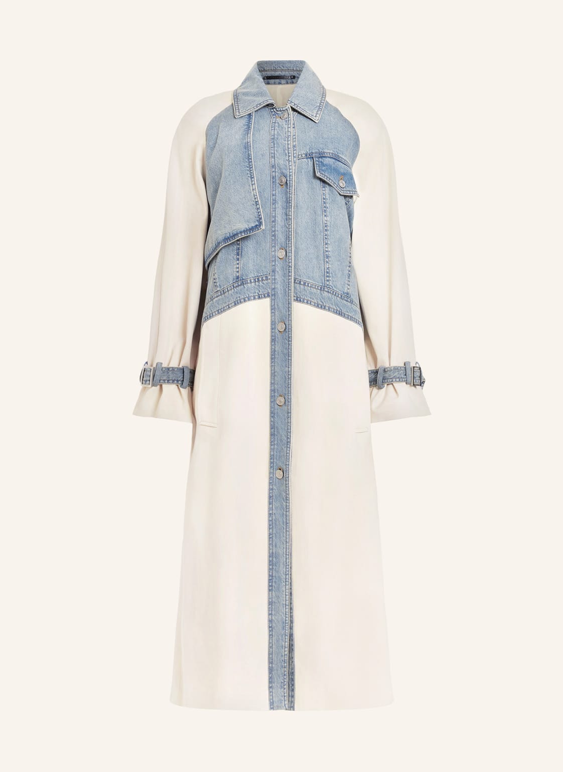 Allsaints Trenchcoat Dayly Im Materialmix weiss von AllSaints