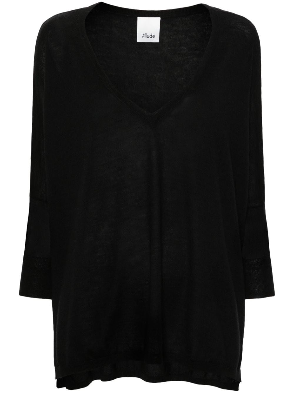 Allude V-neck cashmere jumper - Black von Allude