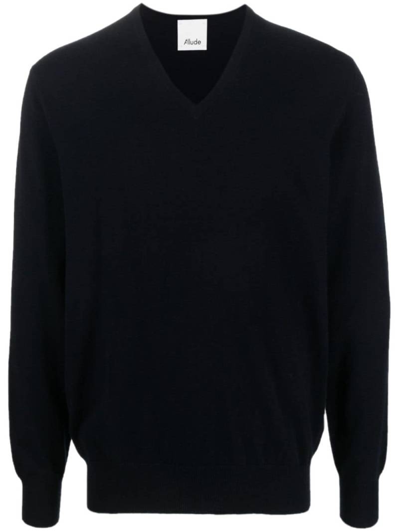 Allude V-neck cashmere jumper - Blue von Allude