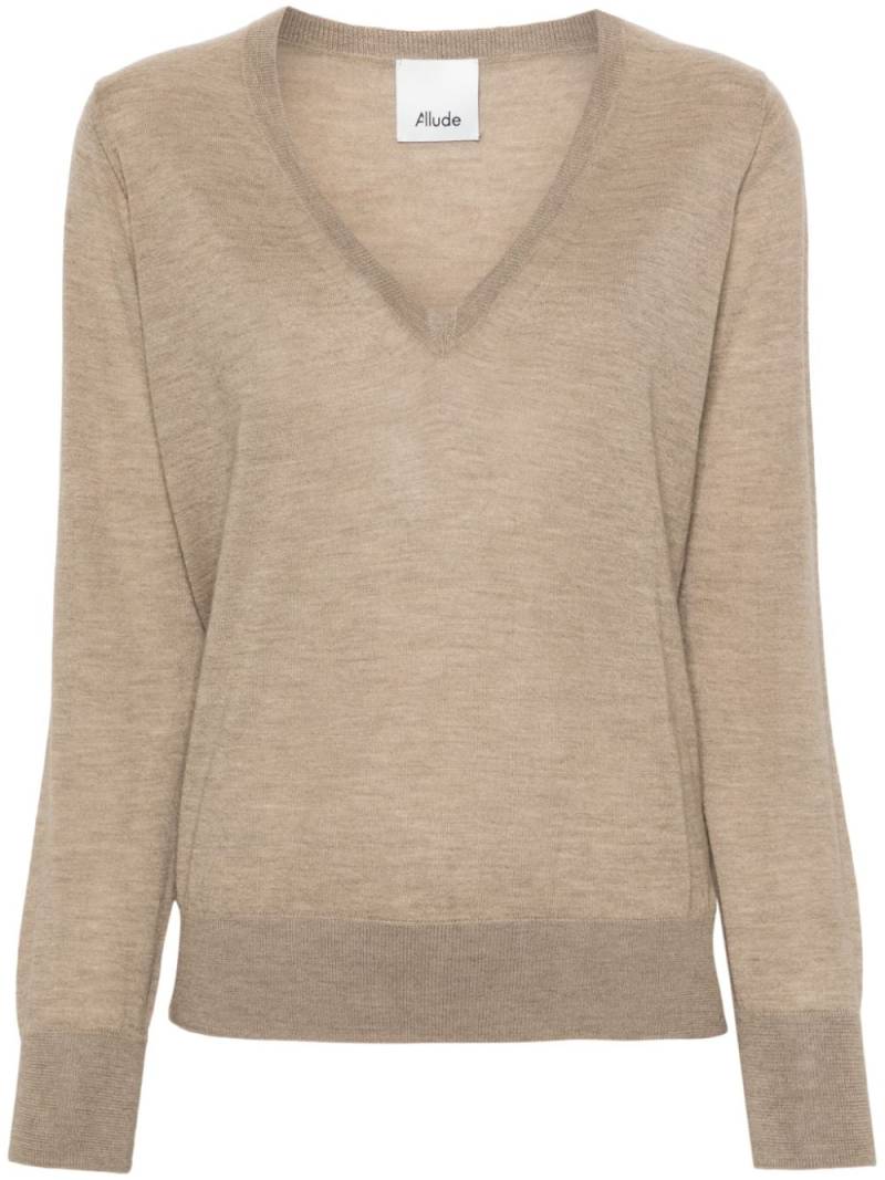 Allude V-neck cashmere jumper - Brown von Allude