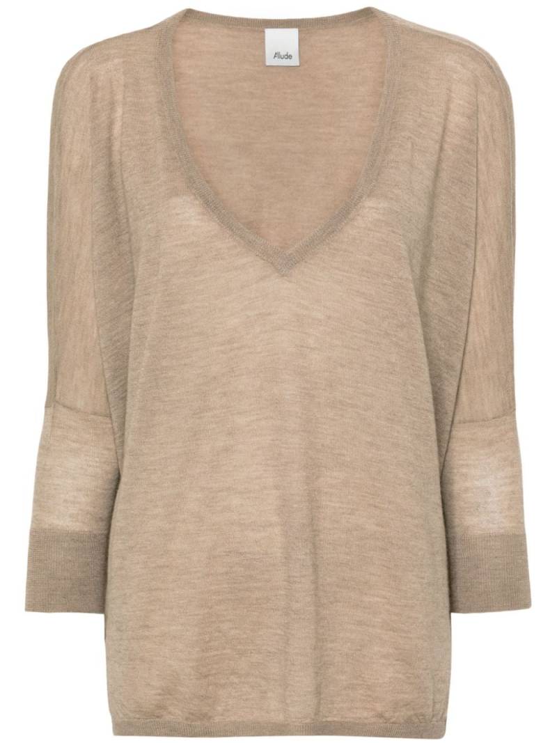 Allude V-neck cashmere jumper - Brown von Allude