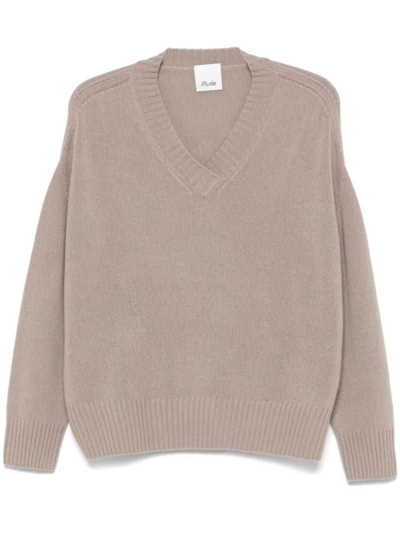 Allude V-neck cashmere sweater - Grey von Allude