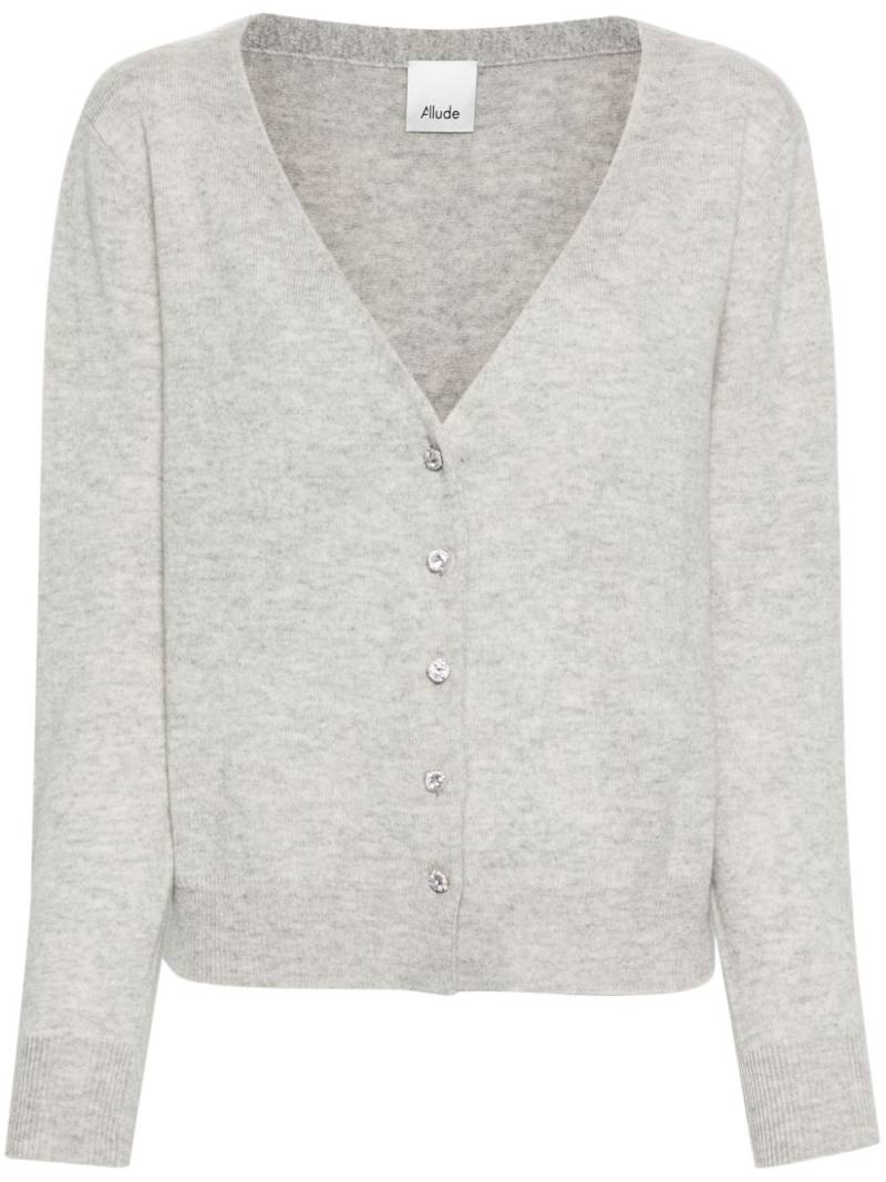 Allude V-neck fine-knit cardigan - Grey von Allude